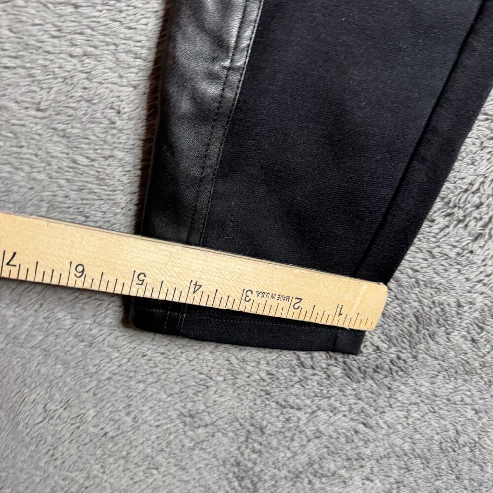 Trouve Nordstrom Womens Pants NWT Black Pull On Leggings Faux Leather Size L - Picture 5 of 9